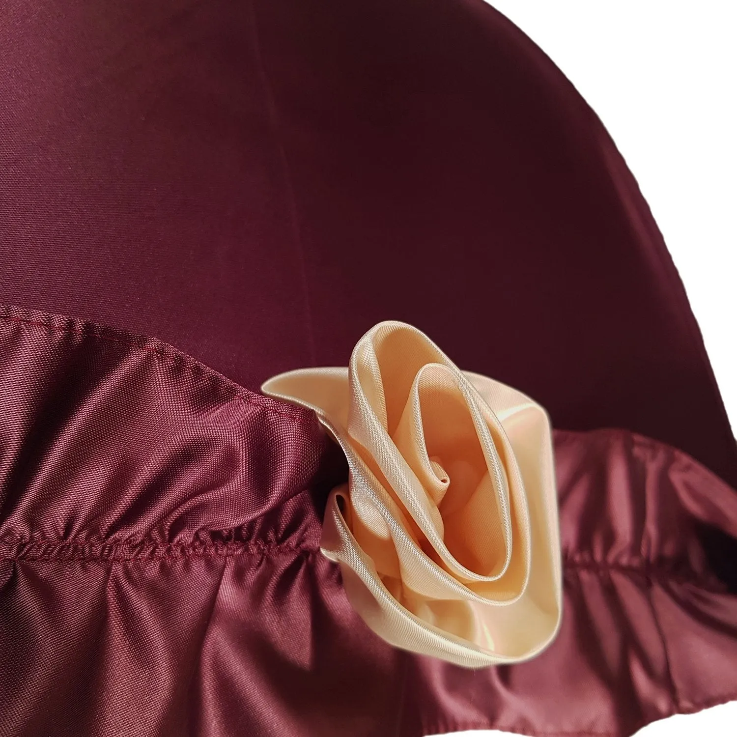 Amazing Frilly Burgundy Folding Umbrella Parasol