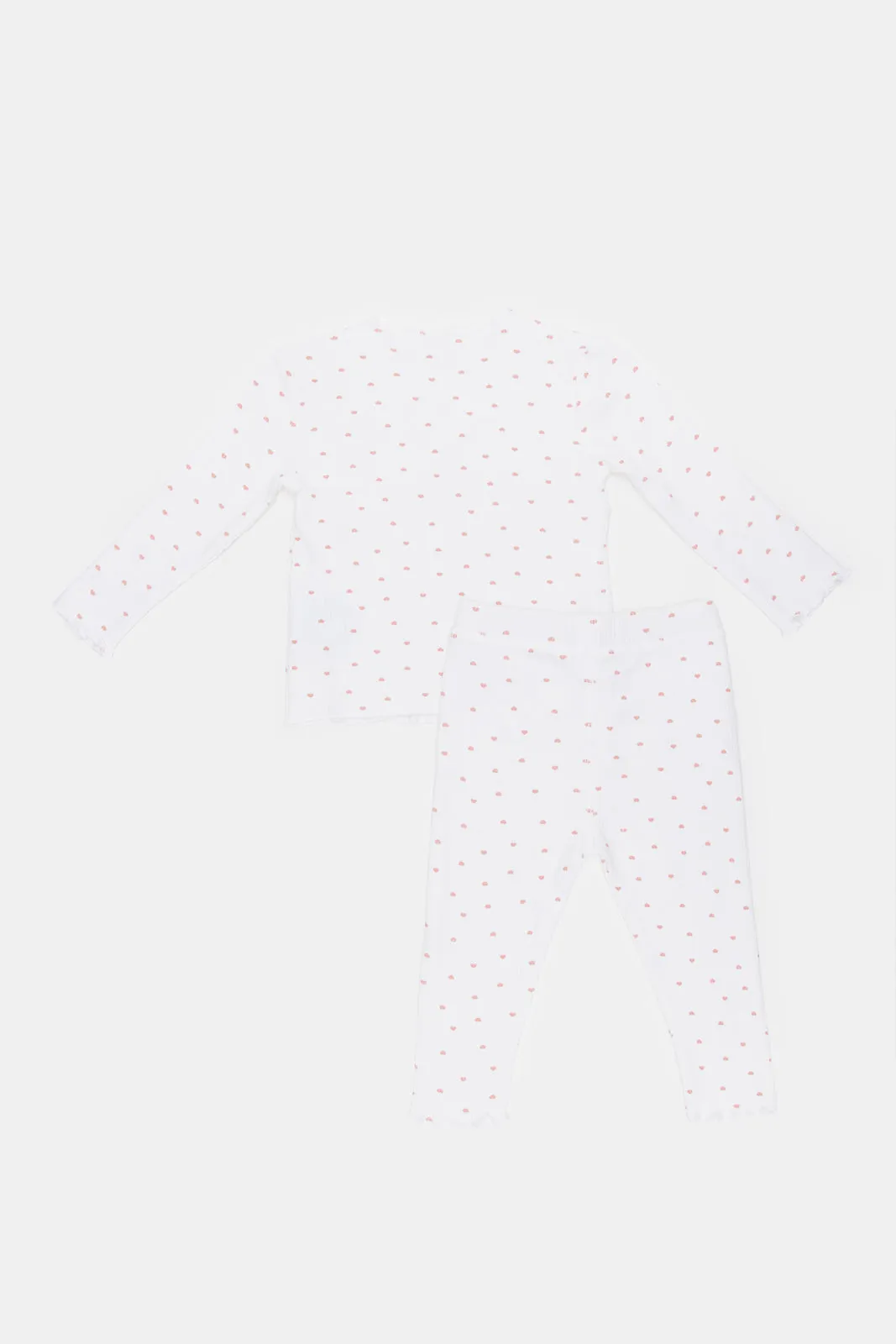 Baby White Printed Pyjama Set (2 Piece)