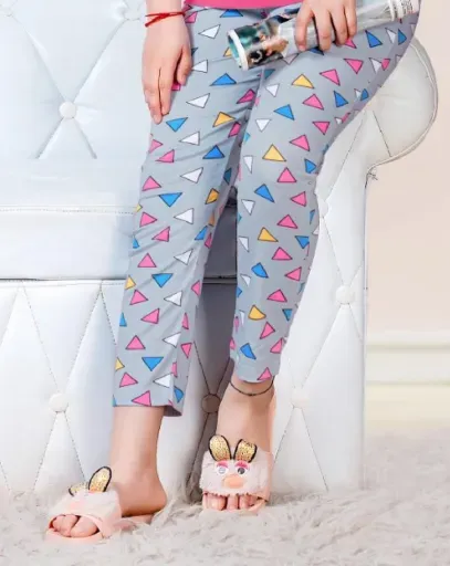 Beautiful Pink And Grey  Short Sleeve Round Neck Rich Cotton Pajama Set