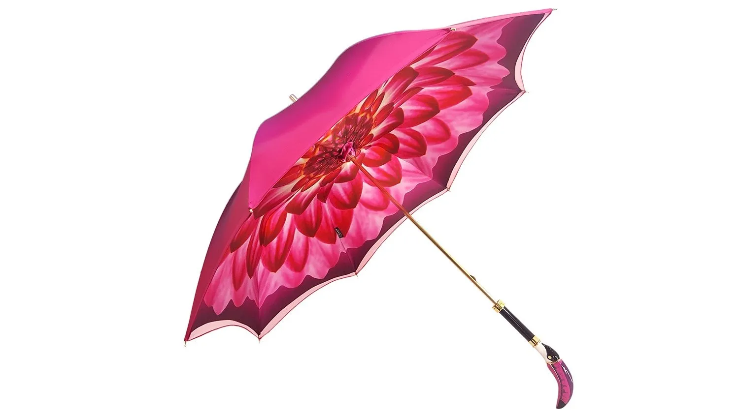 Beautifull Double Canopy Toucan Umbrella in a Luxurious Gradient Fuchsia Color