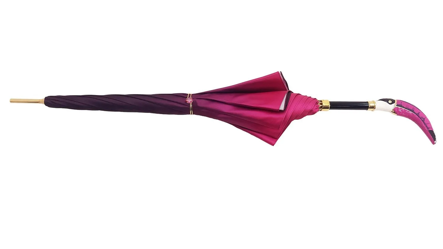 Beautifull Double Canopy Toucan Umbrella in a Luxurious Gradient Fuchsia Color