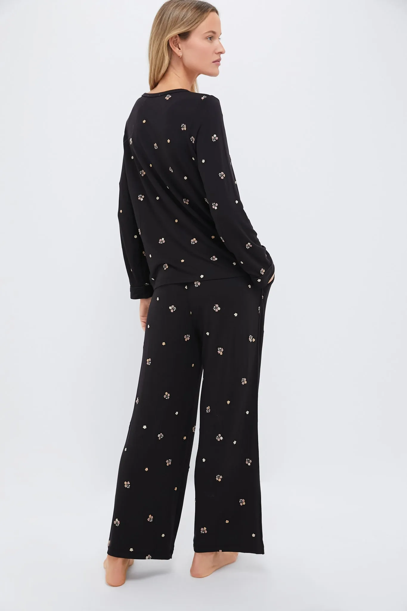 Black Orla Sleepwear Henley PJ Set