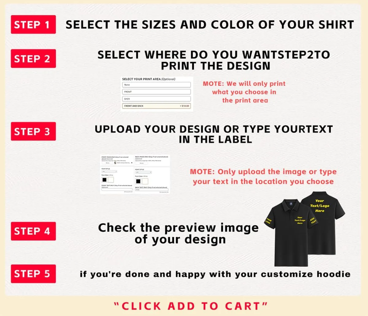 Custom Polo Shirt Add Your Own Logo Text, Personalized Golf Shirts for Men Women, Design for Work Casual