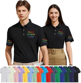 Custom Polo Shirt Add Your Own Logo Text, Personalized Golf Shirts for Men Women, Design for Work Casual
