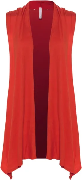 Design by Olivia Women's Sleeveless Open Front Draped Cardigan Vest Lightweight Cool Coat