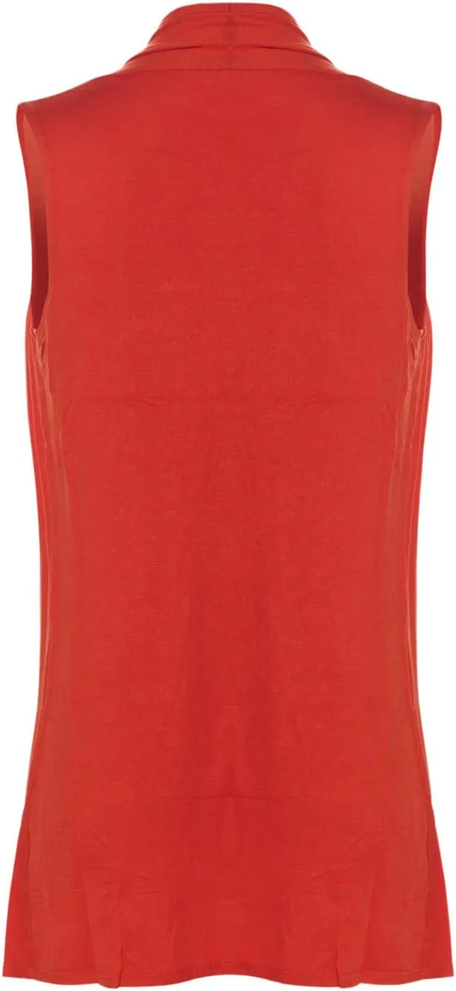 Design by Olivia Women's Sleeveless Open Front Draped Cardigan Vest Lightweight Cool Coat