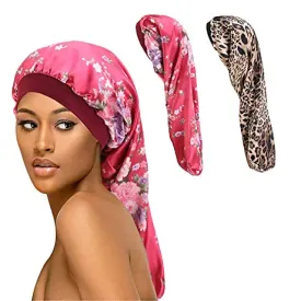 Extra Long Satin Bonnet Sleep Cap Long Bonnet for Braids Hair Loose Cap