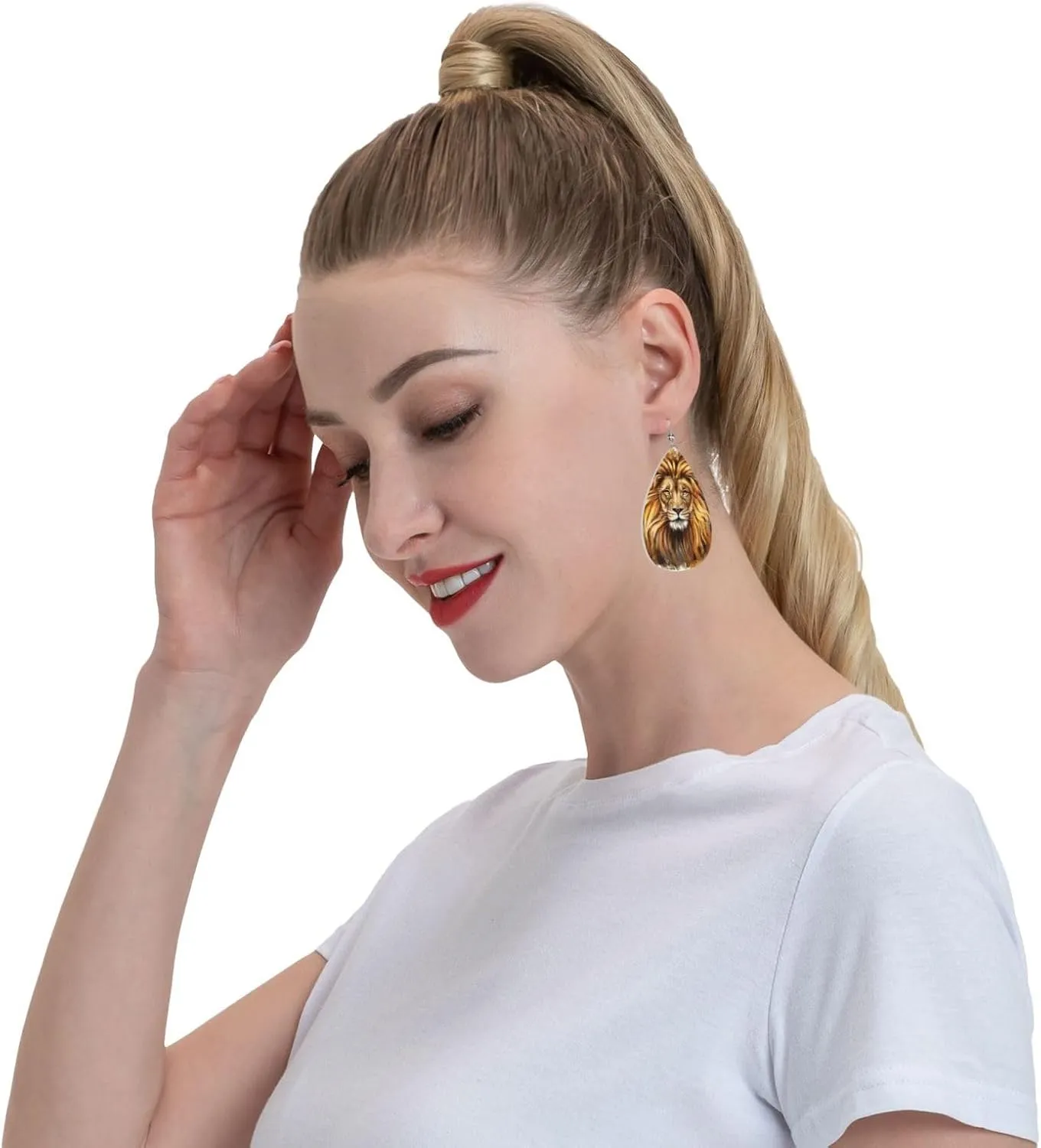 Faux Leather Earrings, Teardrop Dangle Earrings, Lightweight Dangle For Women