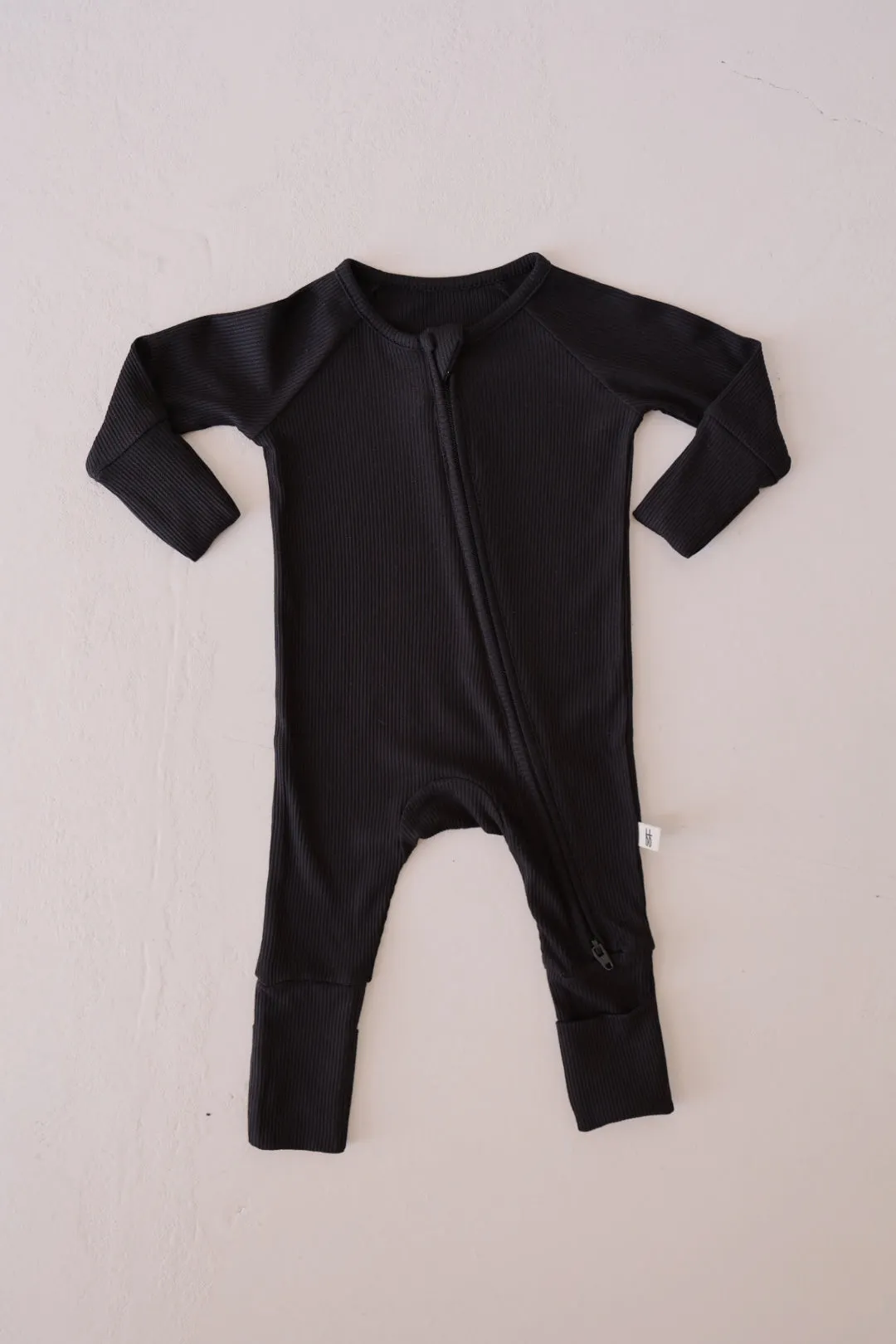 Forever French Bamboo Romper - Black Ribbed