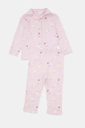 Infant Girls Lilac Printed Pyjama Set (2 Piece)