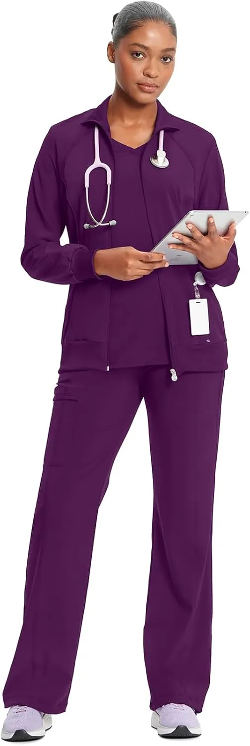 Infinity by Cherokee Zip Front Scrub Jackets for Women, 4-Way Stretch Fabric, 2391A
