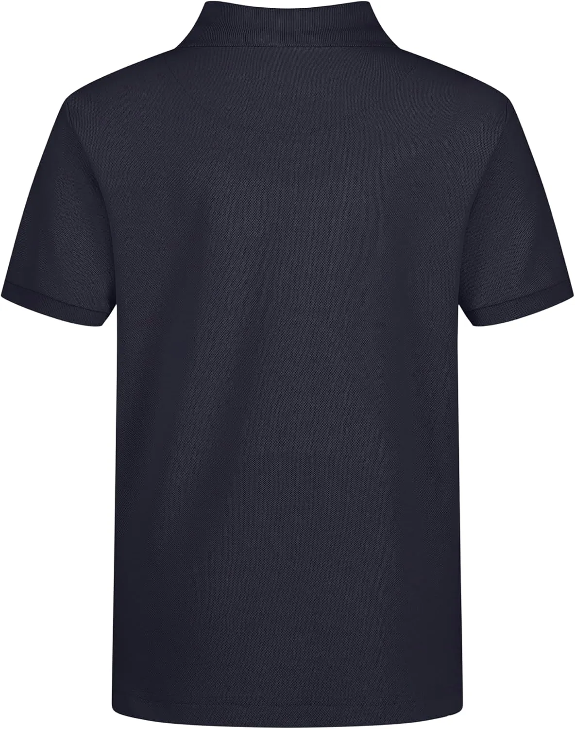 IZOD boys School Uniform Short Sleeve Polo Shirt, Button Closure, Comfortable & Soft Pique Fabric