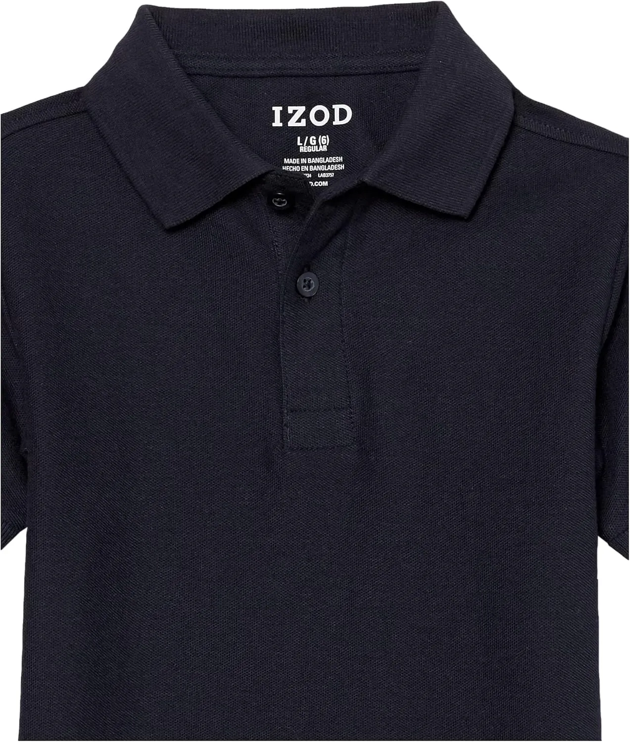 IZOD boys School Uniform Short Sleeve Polo Shirt, Button Closure, Comfortable & Soft Pique Fabric