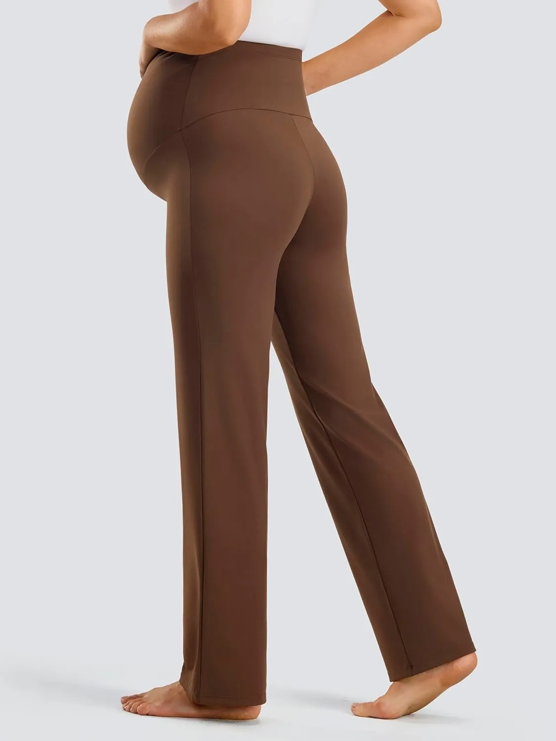 JOYSPELS Smooth Feeling Wide-Leg Maternity Leggings Over The Belly Soft Pregnancy Yoga Lounge Pants for Women