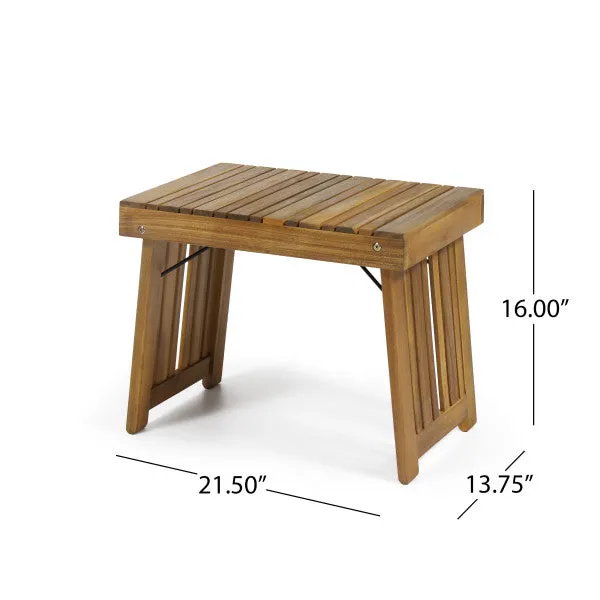 Karyme Outdoor Acacia Wood 3 Piece Chaise Lounge Set