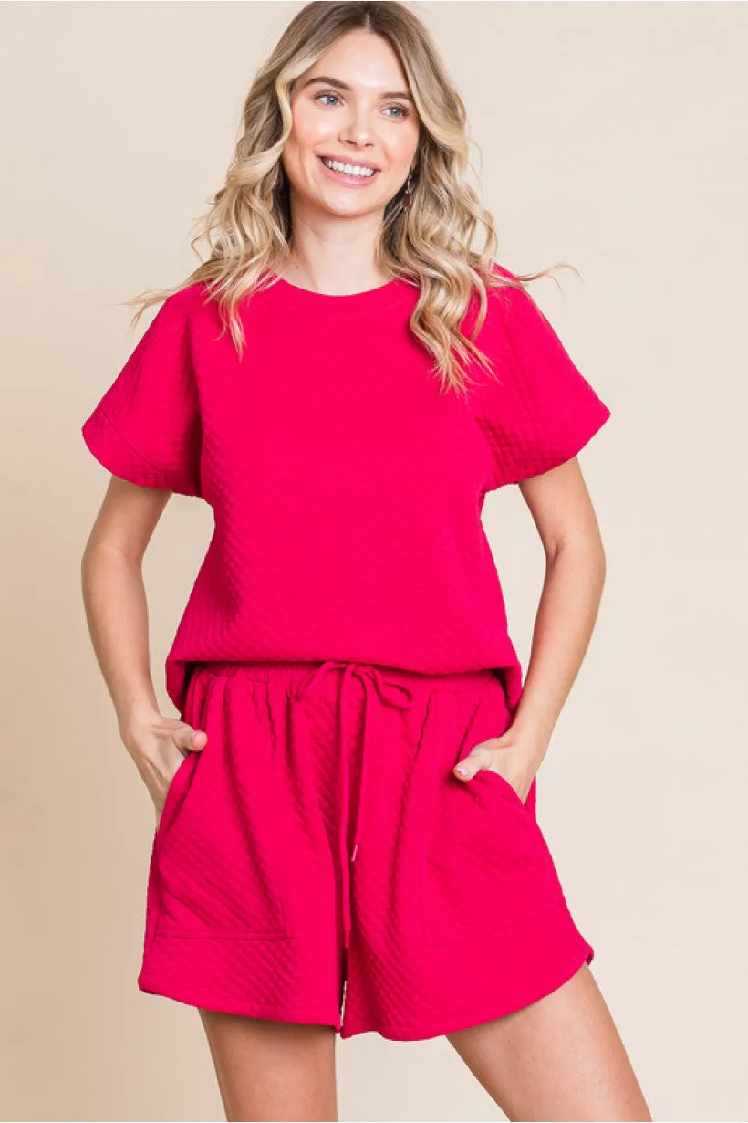 Lounge in Luxury Set Shorts - Hot Pink