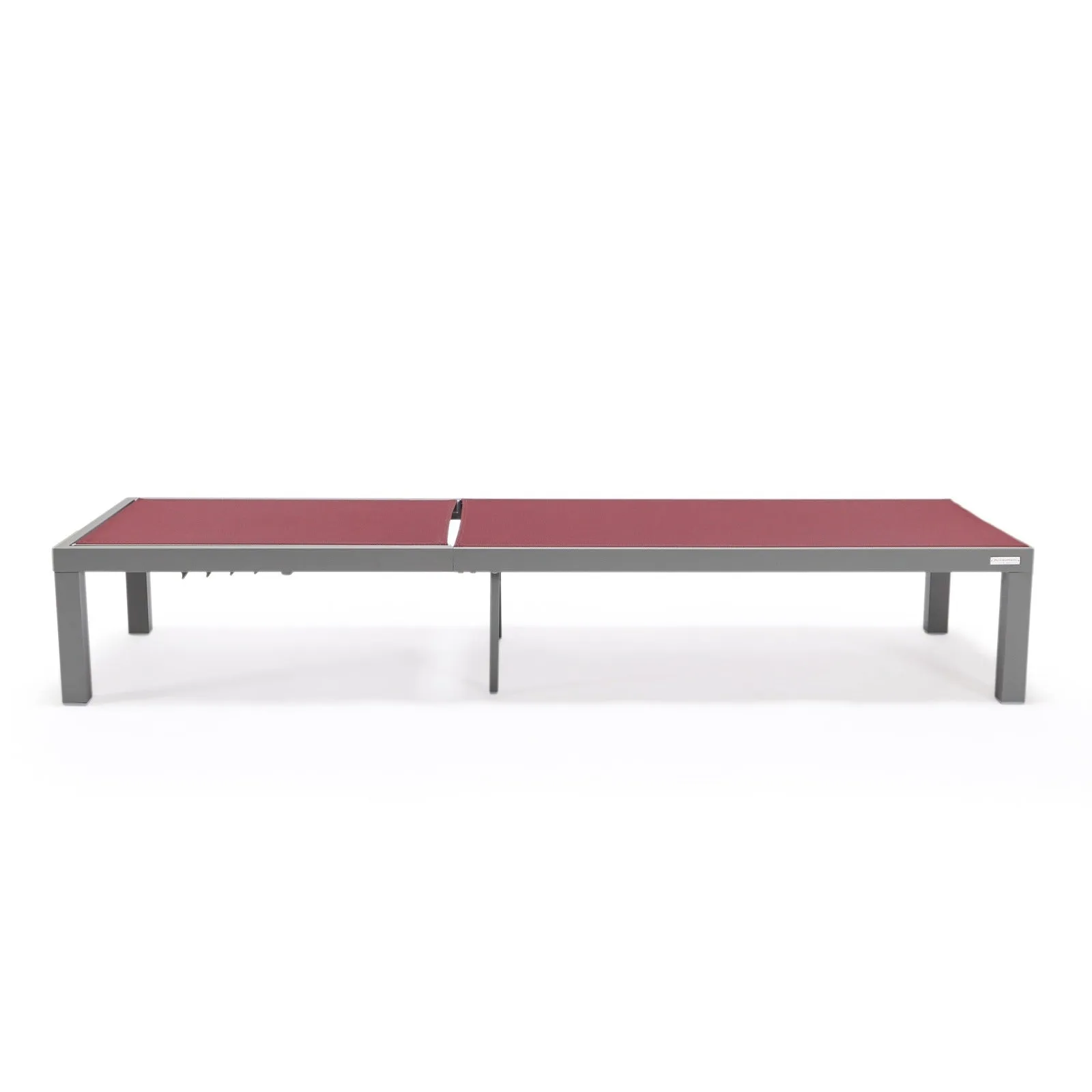 Marlin Modern Gray Aluminum Outdoor Chaise Lounge Chair With Square Fire Pit Side Table Set of 2