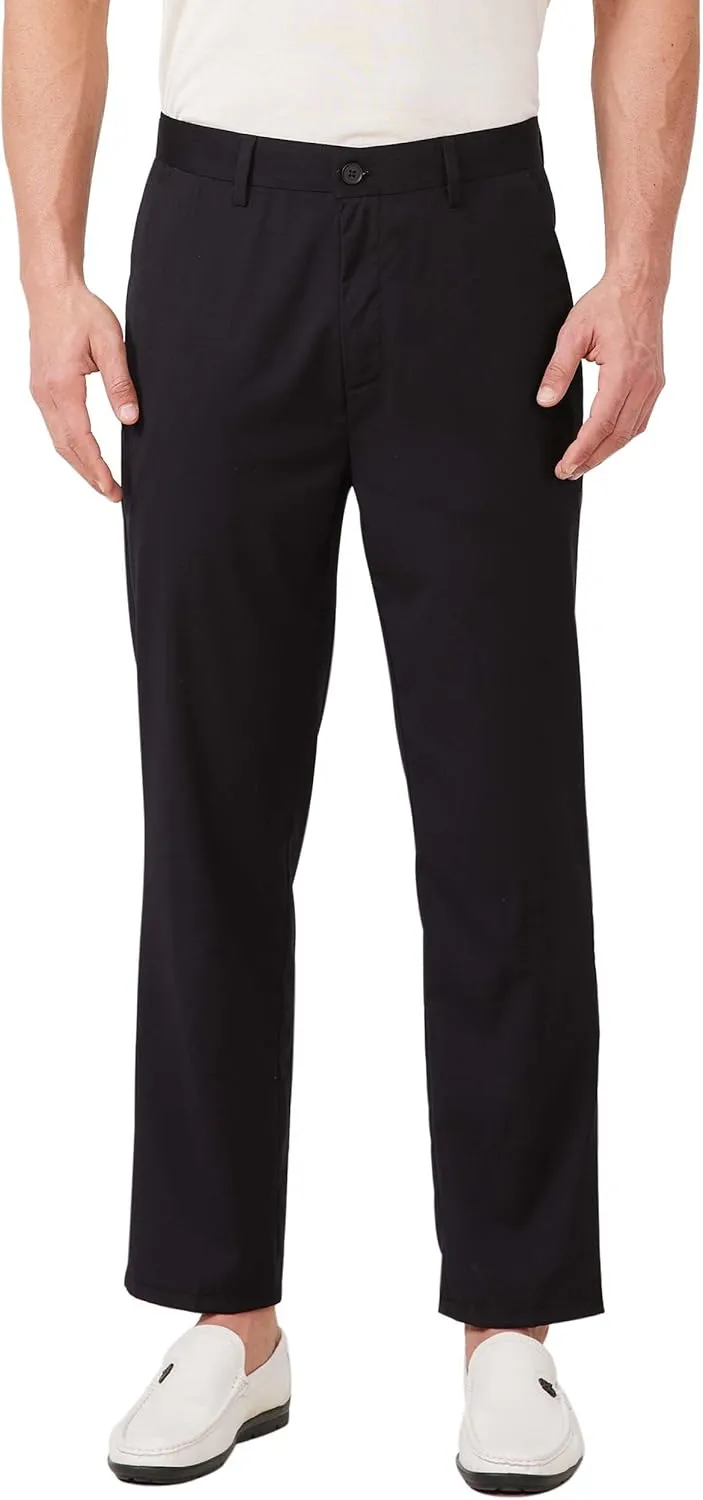 Mens 7/8 Business Casual Pants Lightweight Summer Dress Trousers Loose Taper Fit