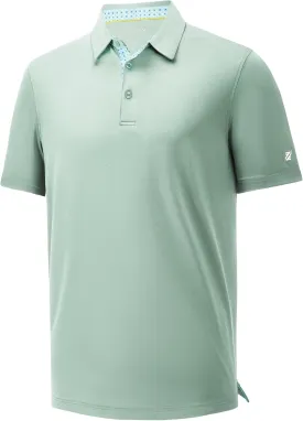Mens Polo Shirts Short Casual Solid Stylish Dry Fit Performance Designed Collared Golf Polo Shirts for Men
