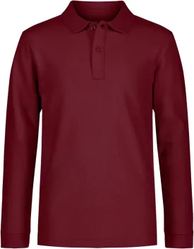 Nautica Boys' School Uniform Long Sleeve Polo Shirt, Button Closure, Comfortable, Breathable Fabric