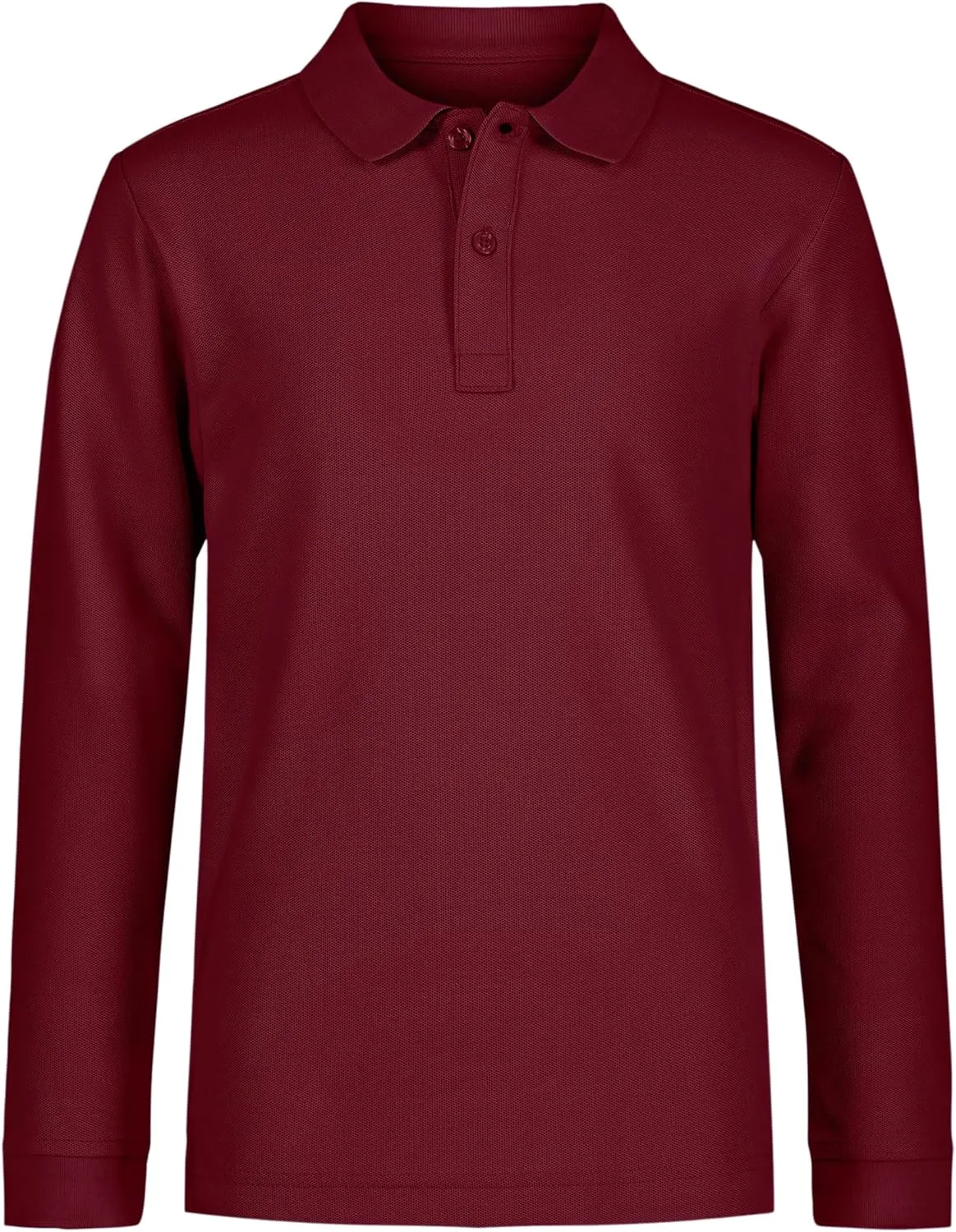 Nautica Boys' School Uniform Long Sleeve Polo Shirt, Button Closure, Comfortable, Breathable Fabric