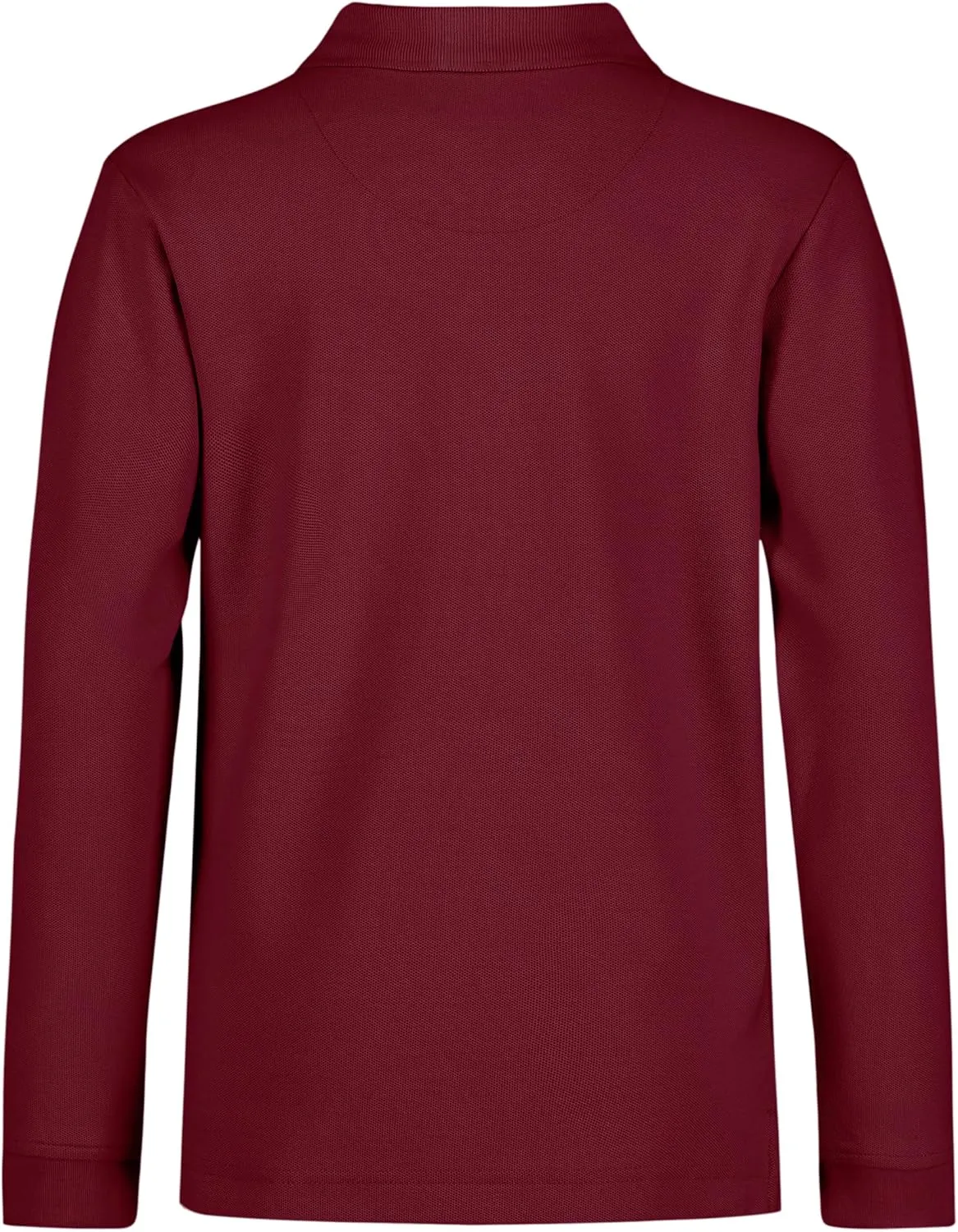 Nautica Boys' School Uniform Long Sleeve Polo Shirt, Button Closure, Comfortable, Breathable Fabric