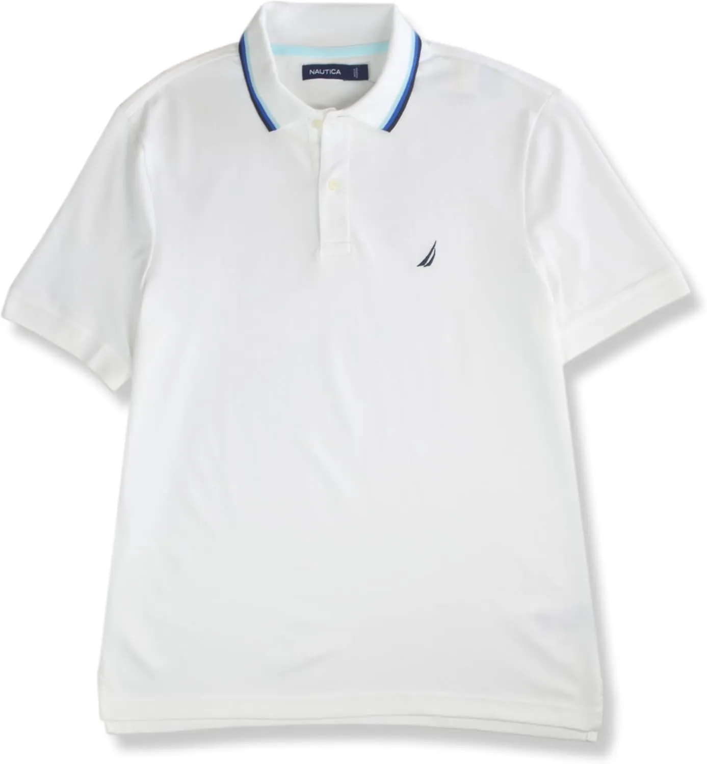 Nautica Mens Classic Fit Cotton Blend Smooth Mesh Performance Polo Shirt,