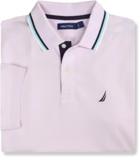Nautica Mens Classic Fit Cotton Blend Smooth Mesh Performance Polo Shirt,
