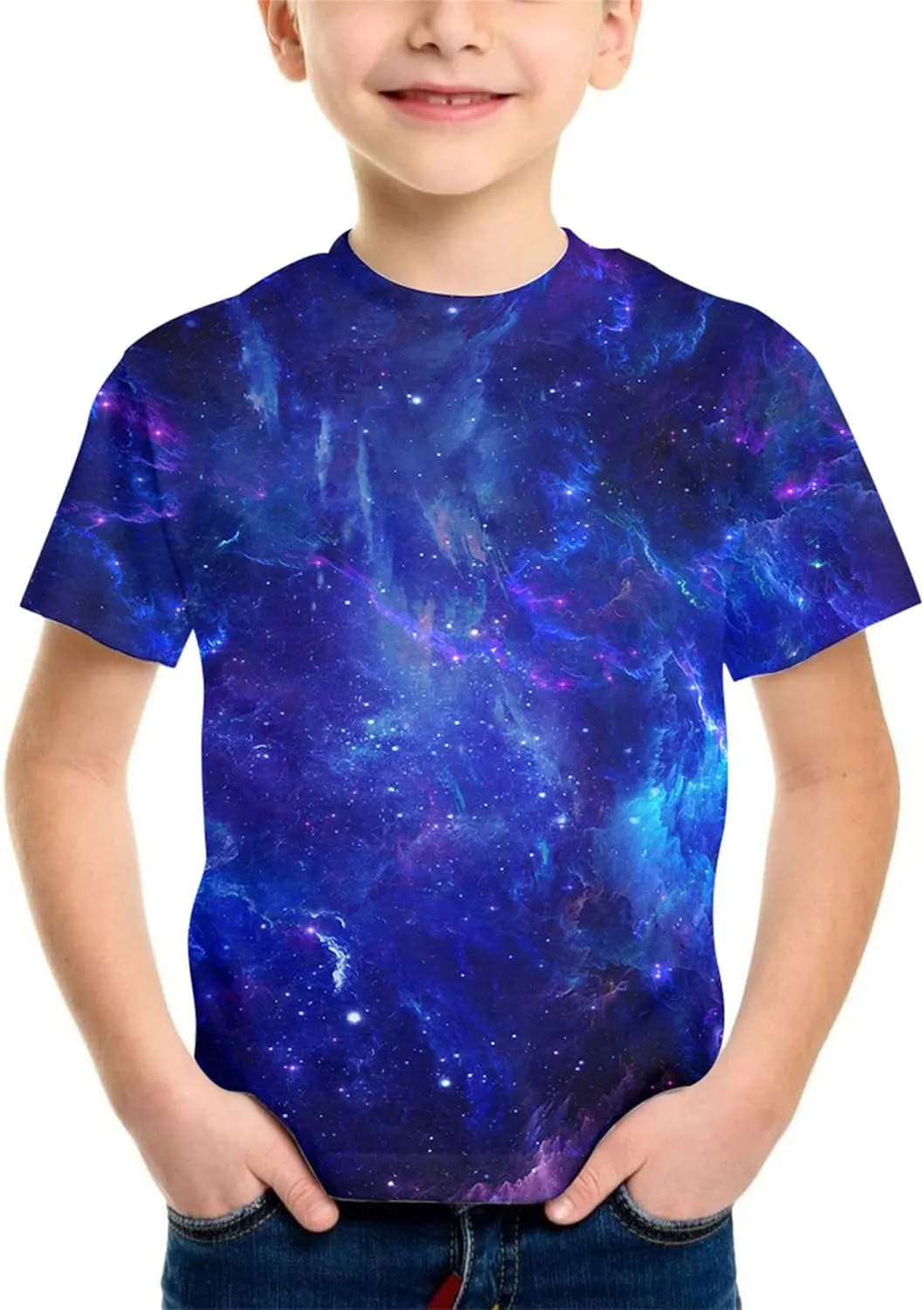 Neemanndy Teens Boys Girls Shirts 3D Print Colorful Design Graphic Tee Shirt with Short Sleeve for Kids 6-16 Years