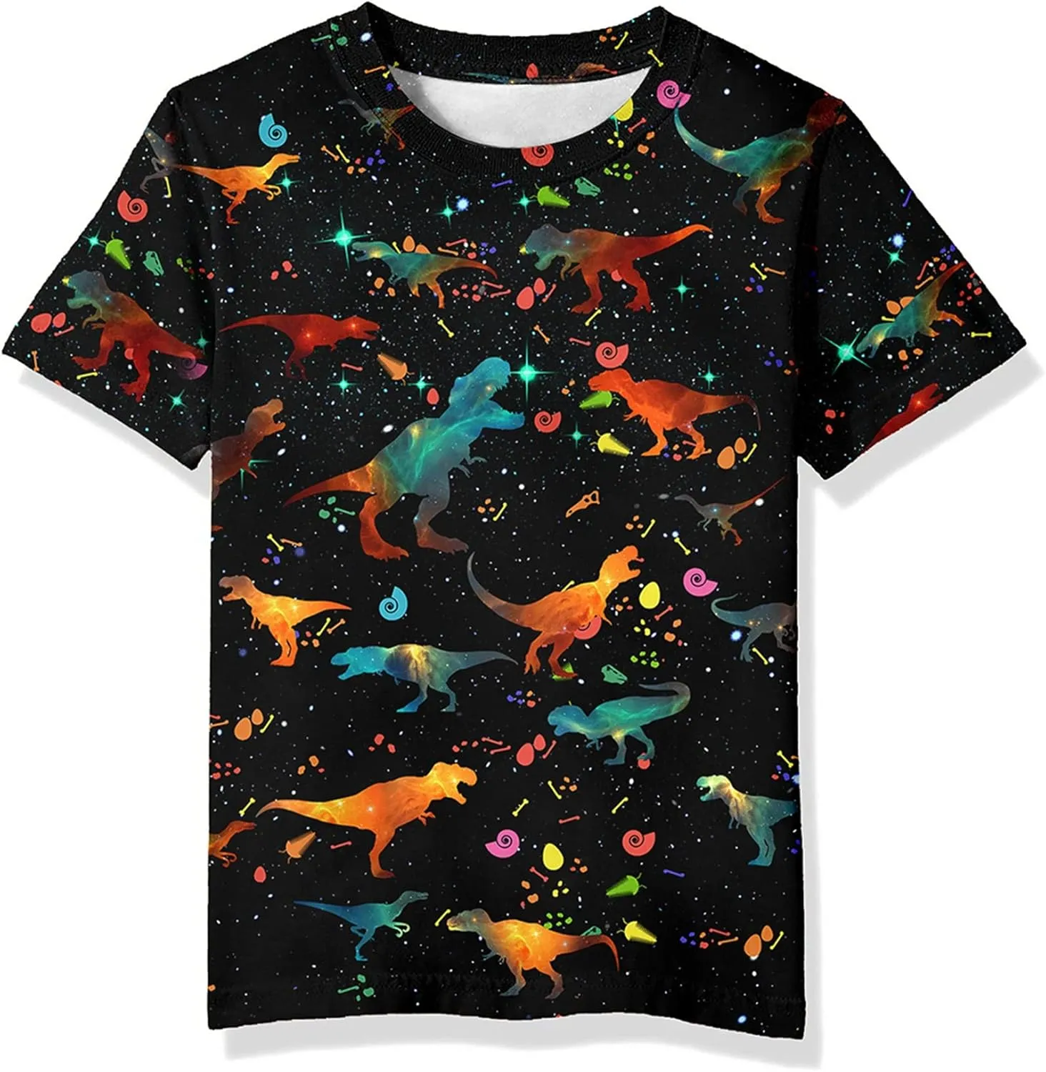 Neemanndy Teens Boys Girls Shirts 3D Print Colorful Design Graphic Tee Shirt with Short Sleeve for Kids 6-16 Years