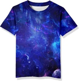 Neemanndy Teens Boys Girls Shirts 3D Print Colorful Design Graphic Tee Shirt with Short Sleeve for Kids 6-16 Years