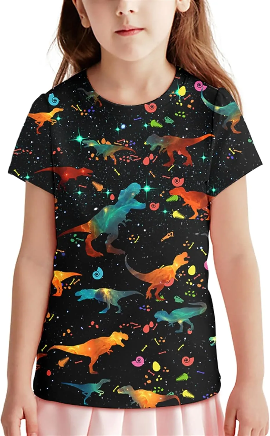 Neemanndy Teens Boys Girls Shirts 3D Print Colorful Design Graphic Tee Shirt with Short Sleeve for Kids 6-16 Years