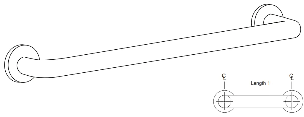 NOT AVAILABLE: A&J Washroom UG3-A Smooth 1-1/2" Grab Bar