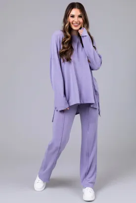 Periwinkle Soft Loungewear Top and Pants Set