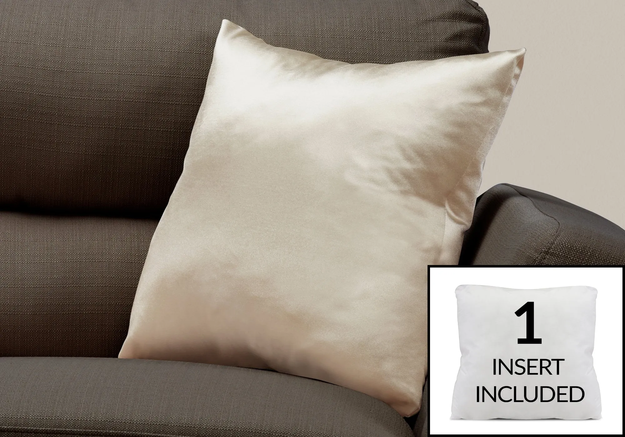 Pillow - 18"X 18" / Gold Satin / 1Pc