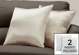 Pillow - 18"X 18" / Gold Satin / 2Pcs