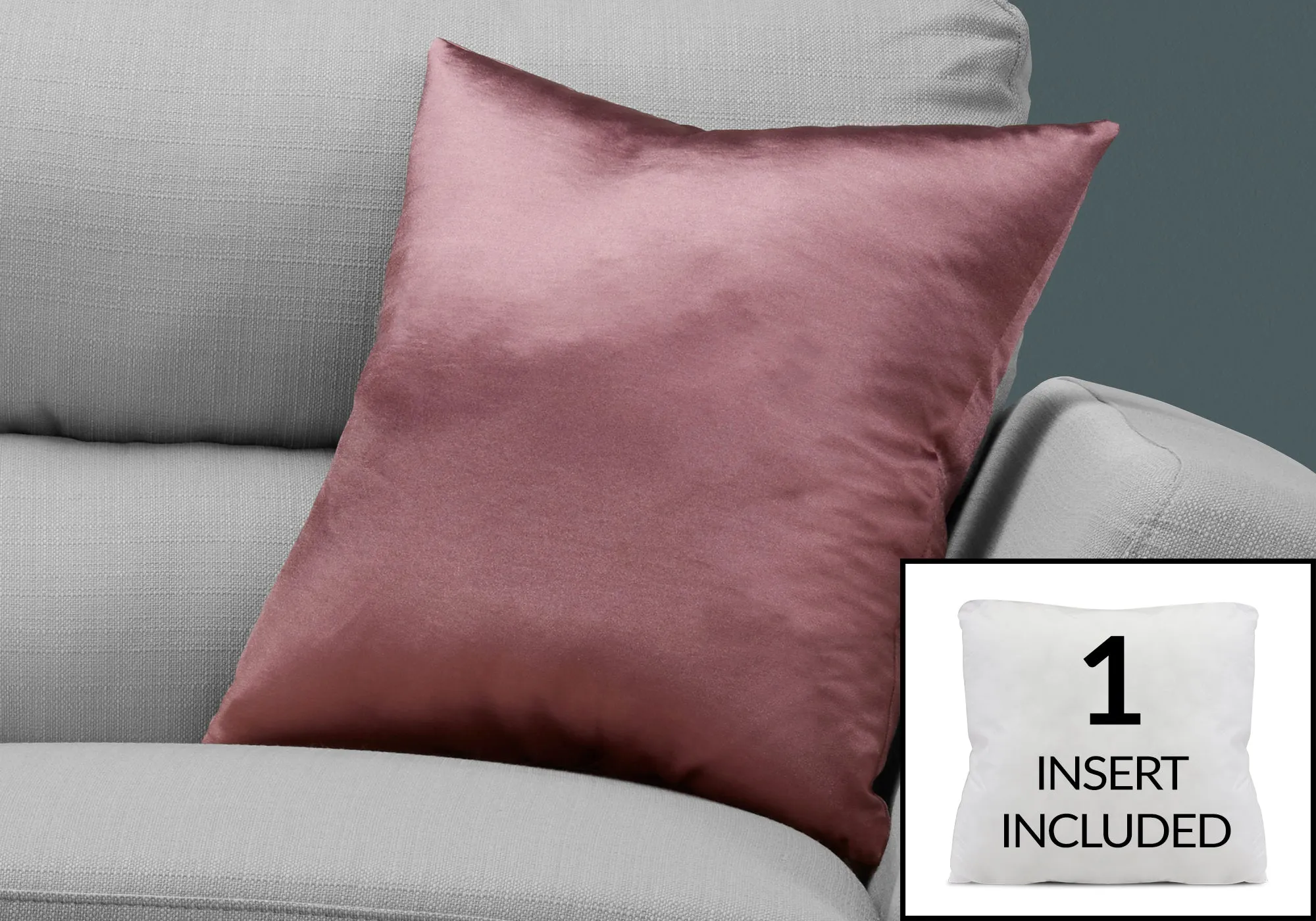 Pillow - 18"X 18" / Pink Satin / 1Pc