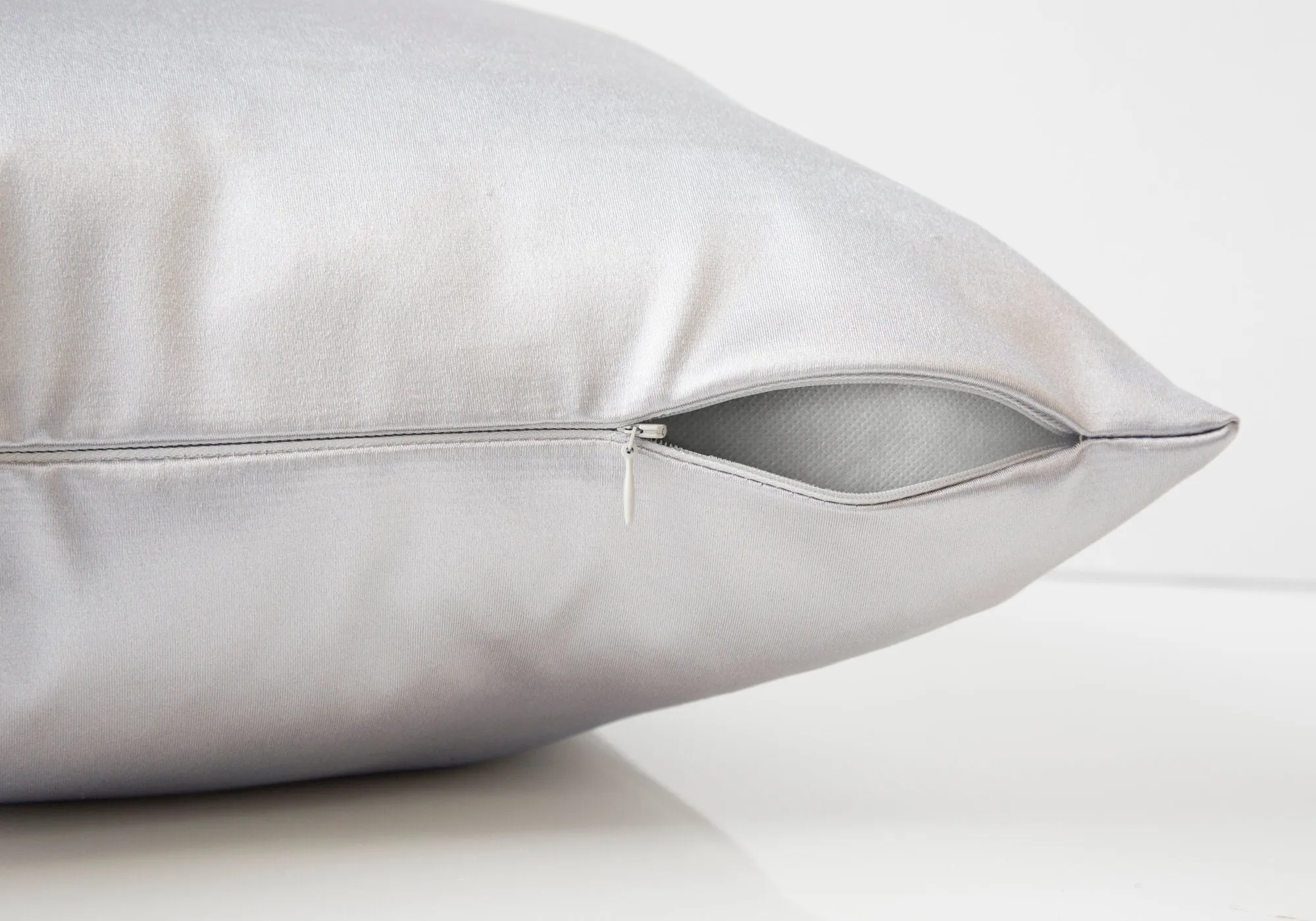 Pillow - 18"X 18" / Silver Satin / 2Pcs