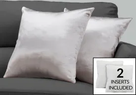 Pillow - 18"X 18" / Silver Satin / 2Pcs