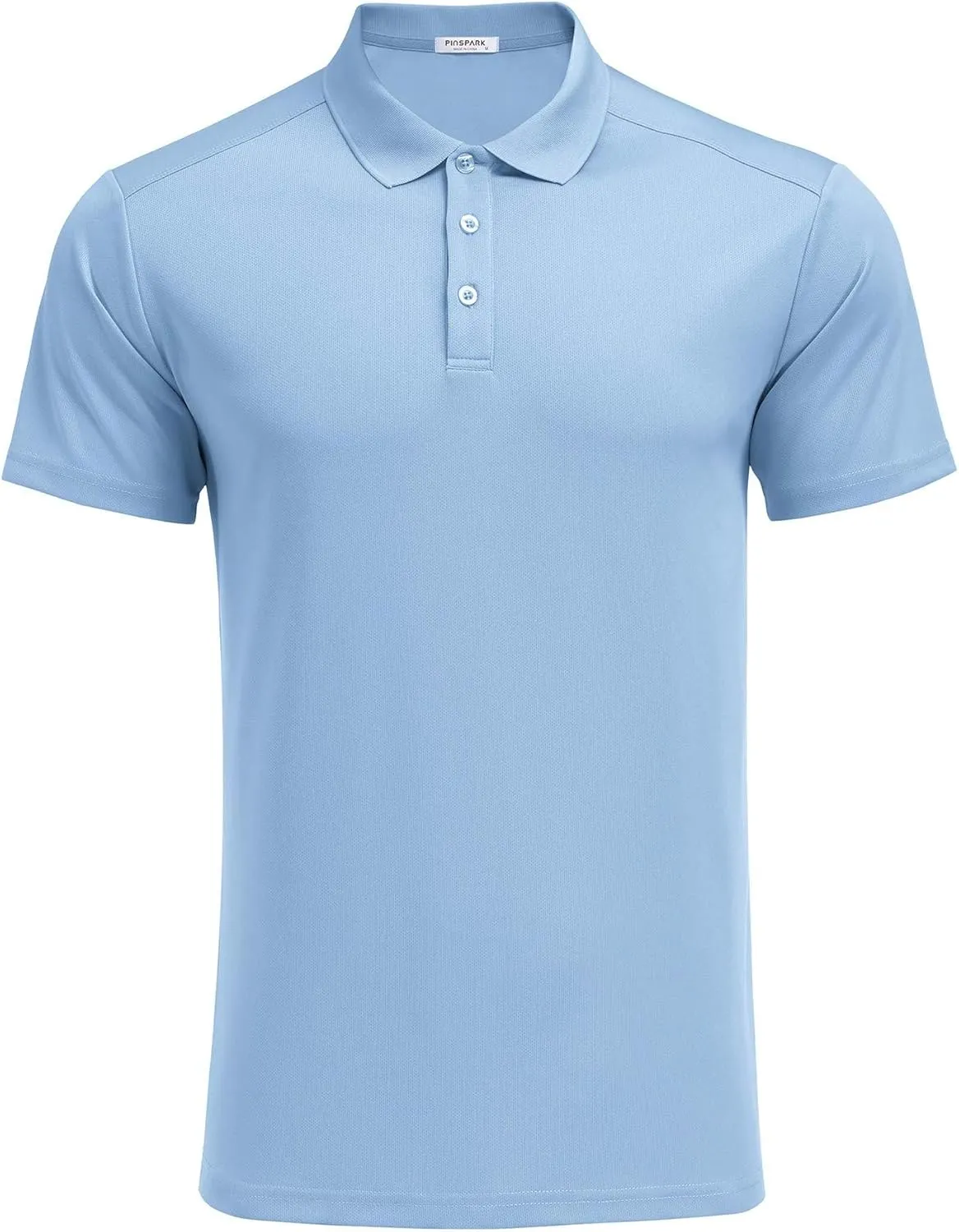 PINSPARK Golf Polo Shirts for Men Quick Dry Short Sleeve Collared Shirt Slim Fit Casual Solid Stylish Polos Shirt