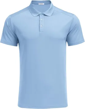 PINSPARK Golf Polo Shirts for Men Quick Dry Short Sleeve Collared Shirt Slim Fit Casual Solid Stylish Polos Shirt