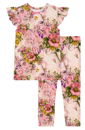 Posh Peanut June Ruffled Capsleeve Loungewear