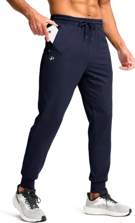 Pudolla Men's Lightweight Sweatpants with Pockets Ultra 4-Way Stretch Joggers Gym Workout Runing Athletic Track Pants
