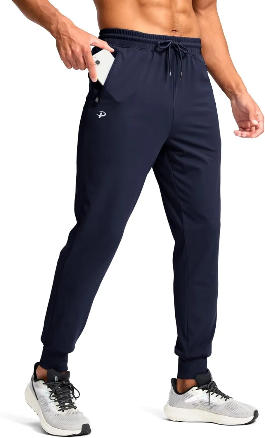 Pudolla Men's Lightweight Sweatpants with Pockets Ultra 4-Way Stretch Joggers Gym Workout Runing Athletic Track Pants