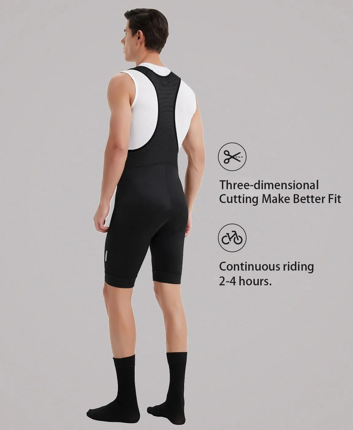 qualidyne Men's Cycling Bib Shorts 4D Padded Breathable Road Bike Bibs Biking Shorts