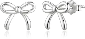 Tiny Bow Earrings for Women S925 Sterling Silver Bow Earring Stud Minimalist Small Ribbon Bowknot Earrings Coquette Party Statement Stylish Jewelry Gifts