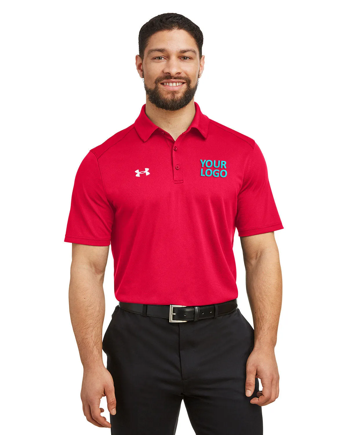 Under Armour Men's Tech Customized Polos, Red