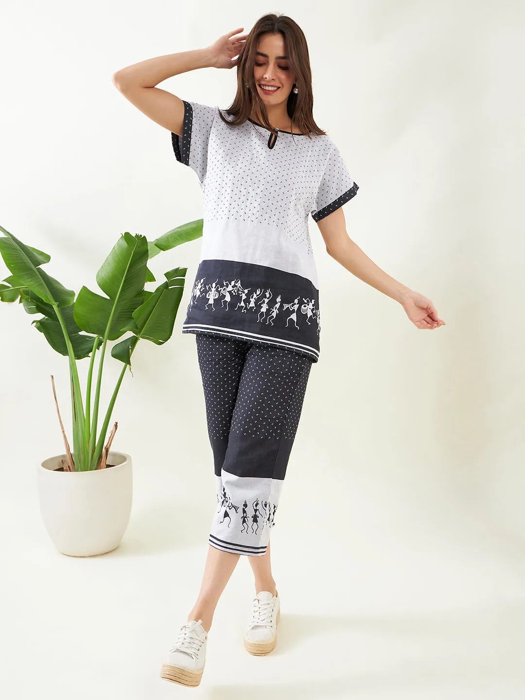 Warli Black Jacquard Cotton Co-ord Set