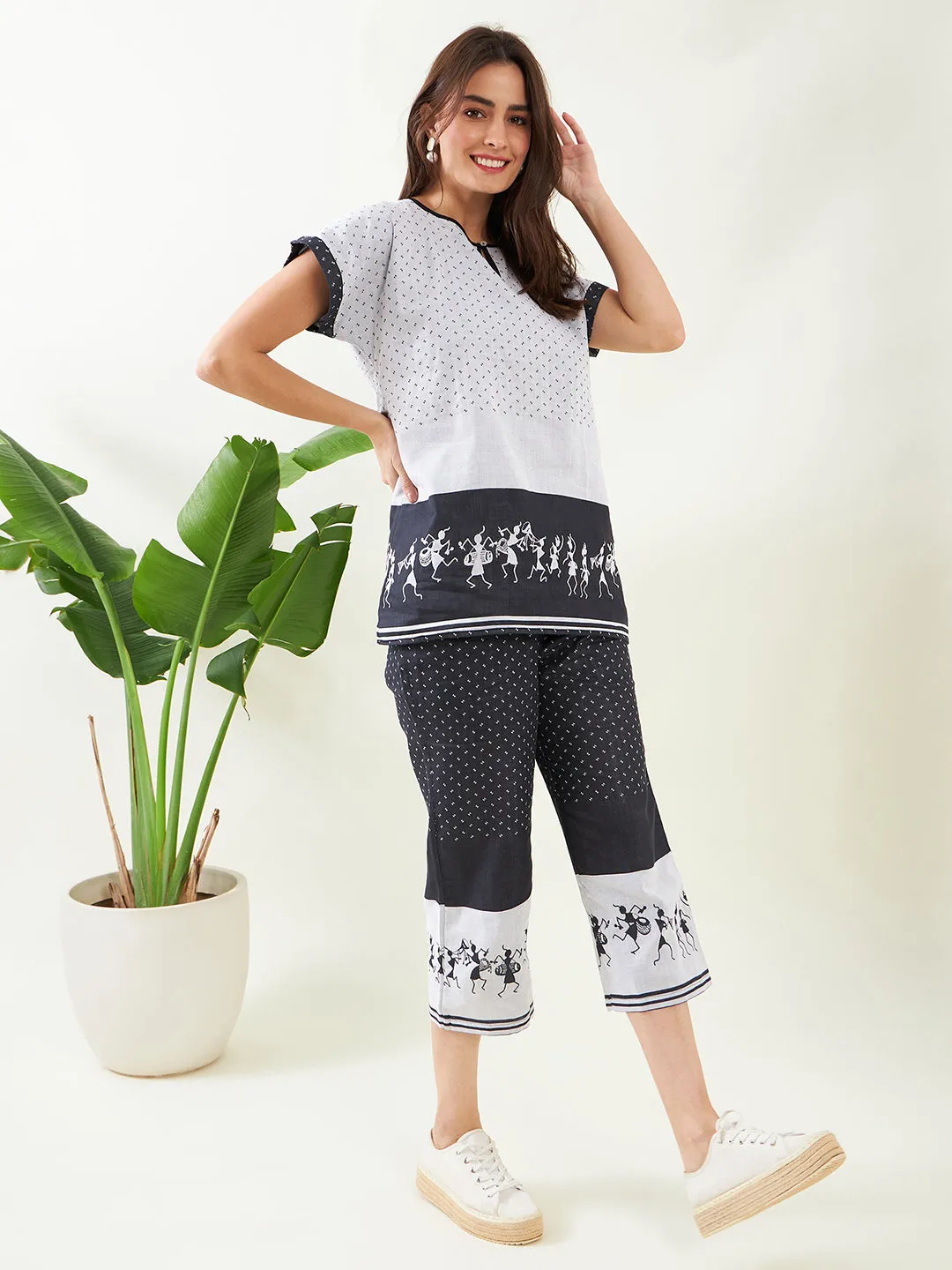 Warli Black Jacquard Cotton Co-ord Set