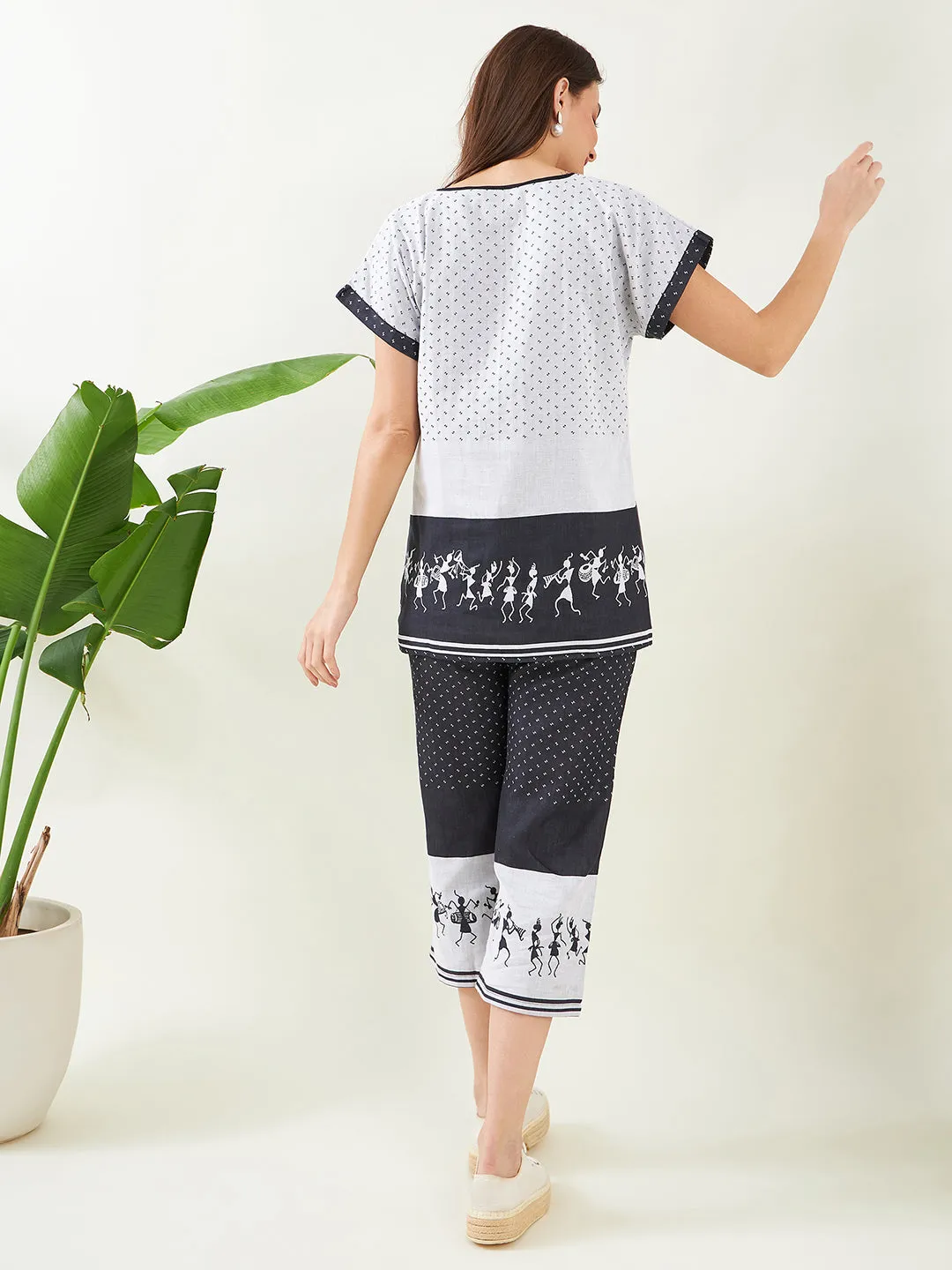 Warli Black Jacquard Cotton Co-ord Set